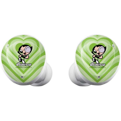 Cartoon Network Powerpuff Girls Buttercup Green Hearts Galaxy Buds Plus Skin